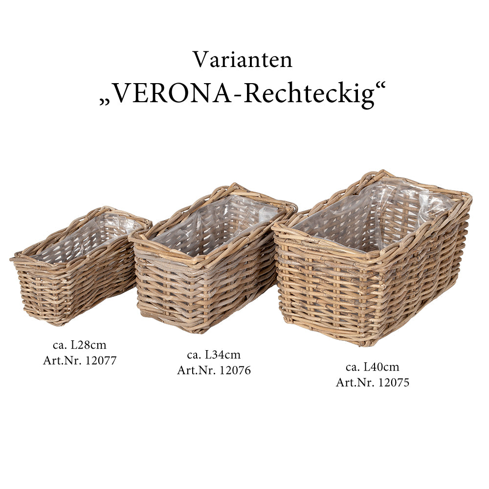 2tlg. Pflanzkorb-Set VERONA-Rechteckig ca. L28cm