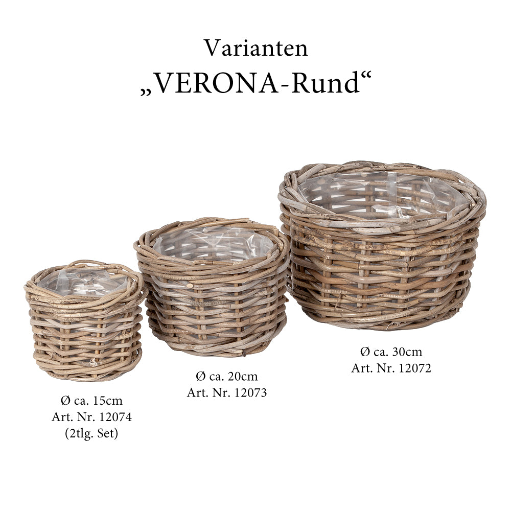 2tlg. Pflanzkorb-Set VERONA-Rund ca. D15cm