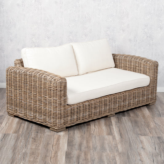 3-Sitzer Lounge Sofa LIVING Rattan in Grey ca. L200cm