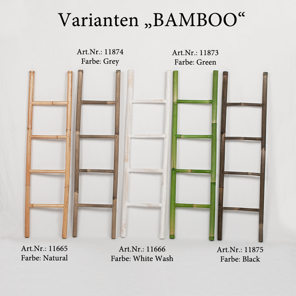 Bambus Deko-Leiter BAMBOO Black H150cm