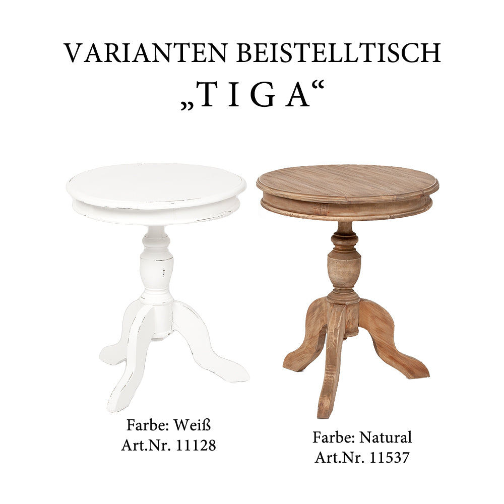 Romantischer Beistelltisch TIGA D50cm Antik-Natural