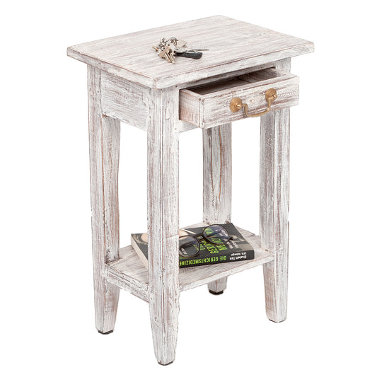 Beistelltisch TINI 52cm White-Wash Mahagoni