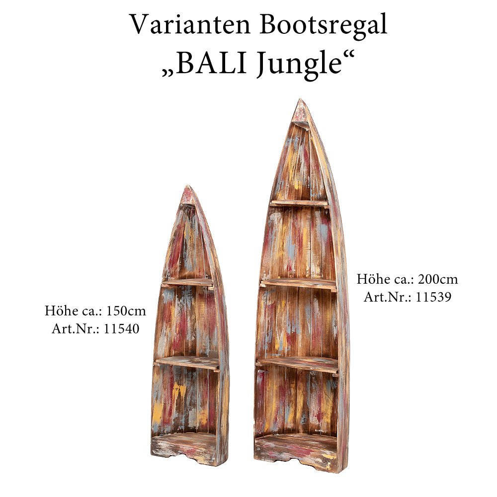 Bootsregal BALI Albasia Jungle ca. H195cm Bücherregal