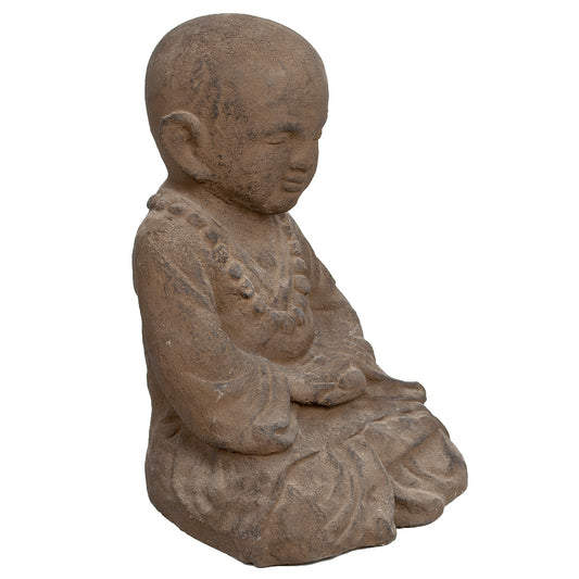 Buddha Figur PRAY ca. H40cm Antik-Braun Zement