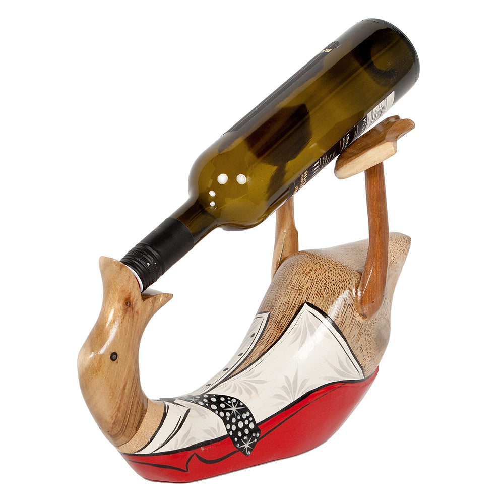 Flaschenhalter Deko-Figur DUCK BOTTLE Bambus