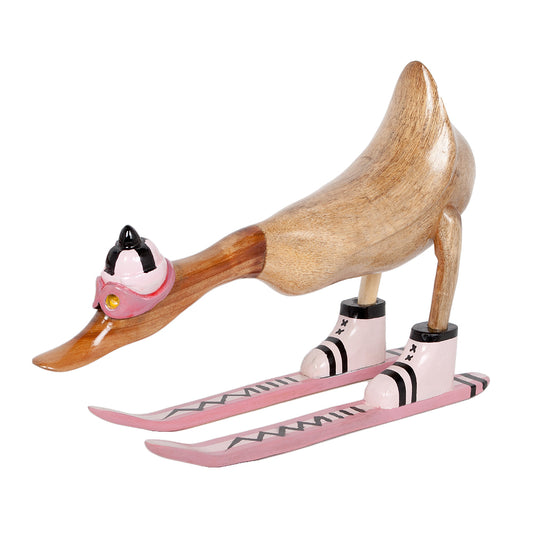 Deko-Figur DUCK SKI Bambus