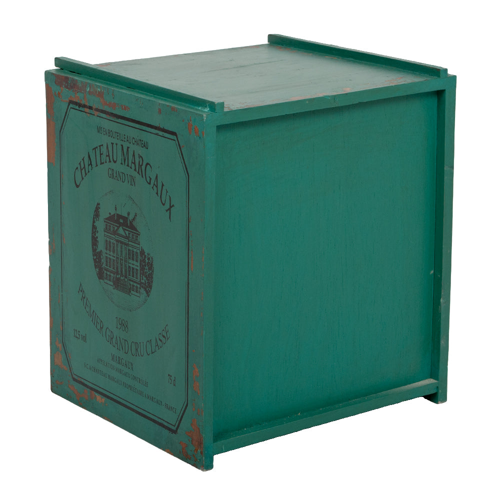 Flaschenbox SURAT Antique Green ca. H40cm Mahagoni Shabby Weinregal