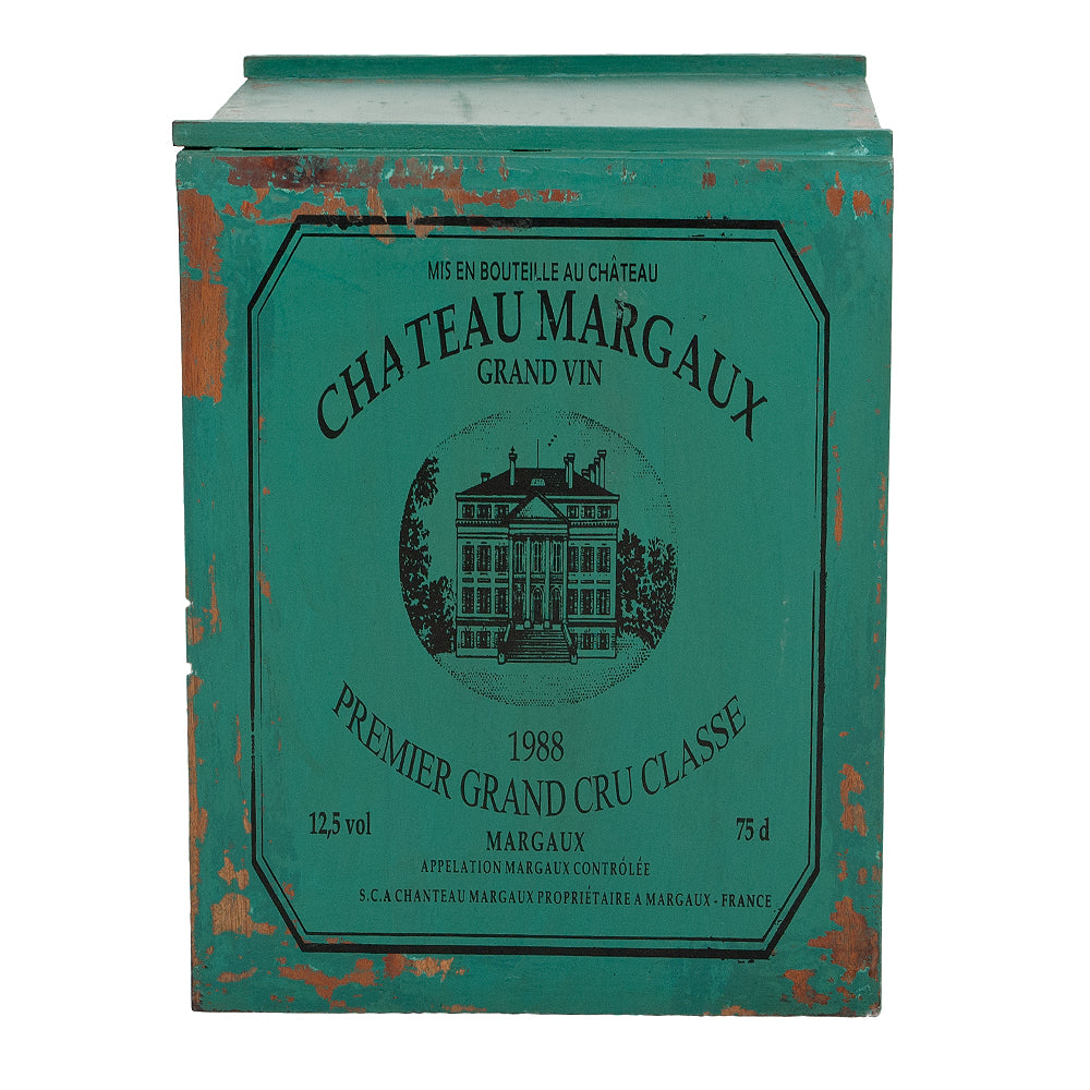 Flaschenbox SURAT Antique Green ca. H40cm Mahagoni Shabby Weinregal