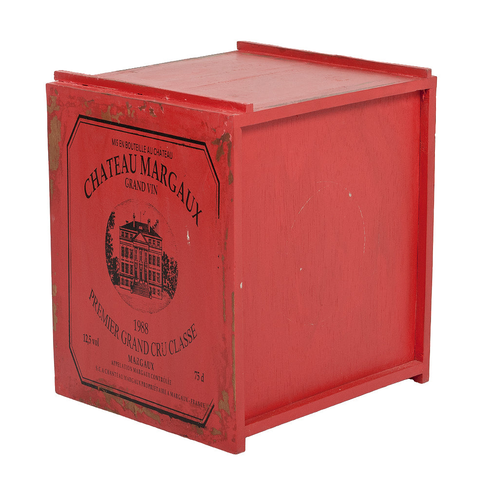 Flaschenbox SURAT Antique Red ca. H40cm Mahagoni Shabby Weinregal