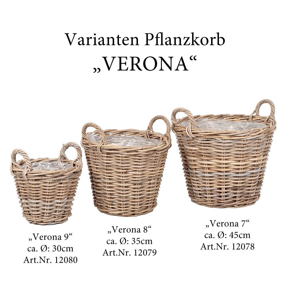 Pflanzkorb VERONA-7 Rund ca. D40cm mit Henkeln