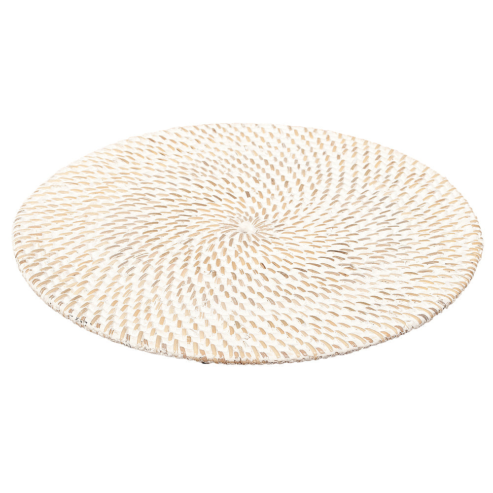 Platzset LOMBOK Rattan White Wash D30cm