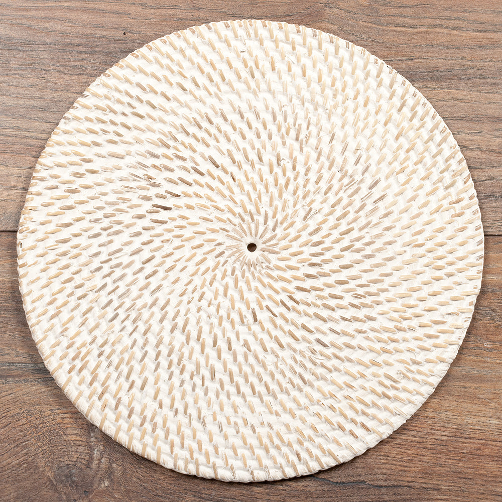 Platzset LOMBOK Rattan White Wash D30cm