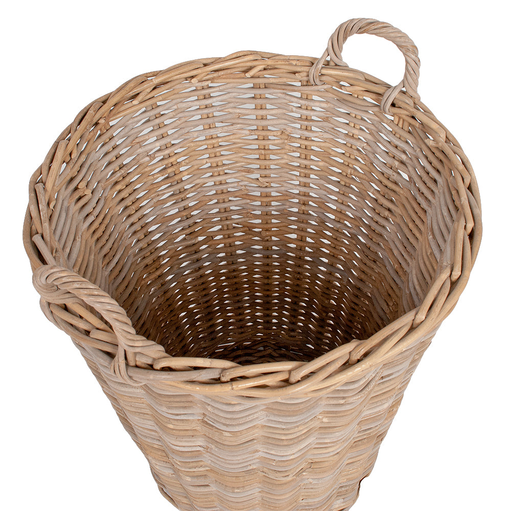 Rattan Korb DOBI-Big Grey ca. D60cm mit Griffen