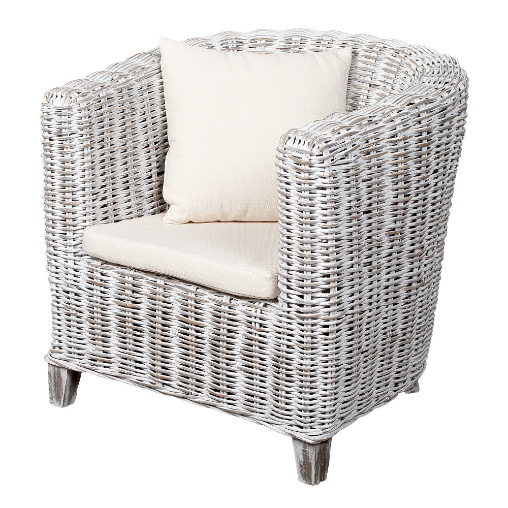 Rattan Sessel CIRCLE White Wash