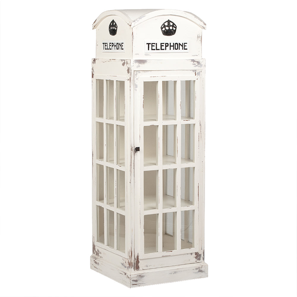 Vitrine Regal LONDON 180cm Antik Weiß