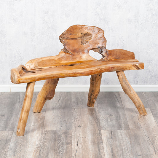 Einzigartige Teak Sitzbank PRIMITIV ca.130cm Natural