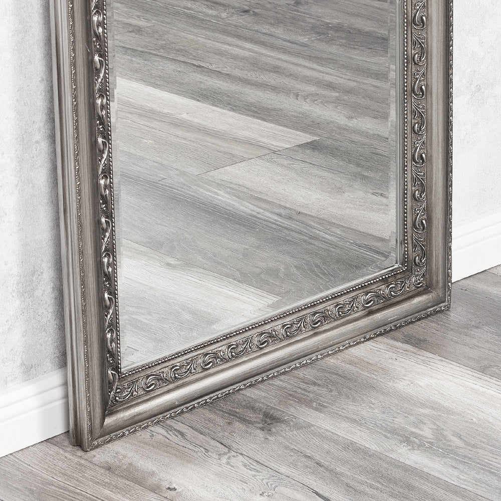 Eleganter Spiegel ARGENTO Silber-Antik 180x70cm Holzrahmen