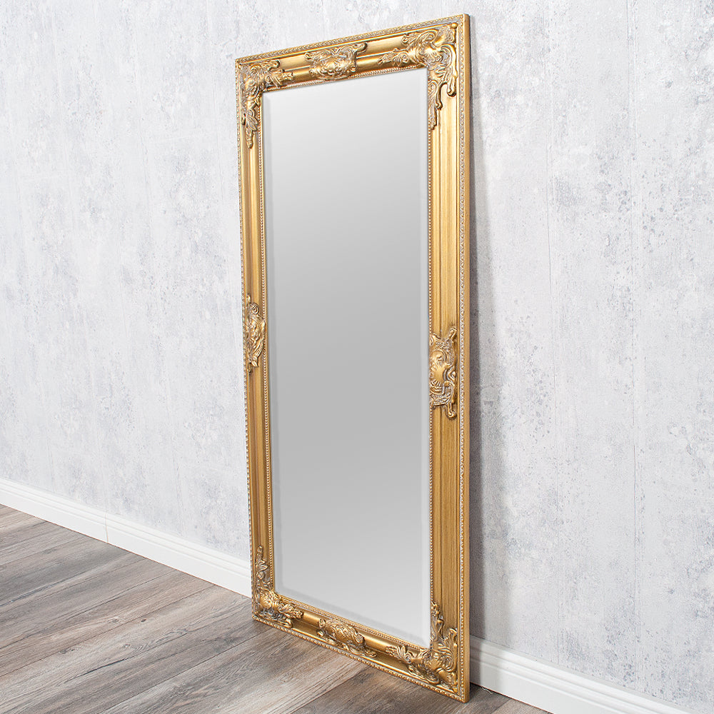 Eleganter Barock Spiegel BESSA 120x60cm gold-antik Holzrahmen