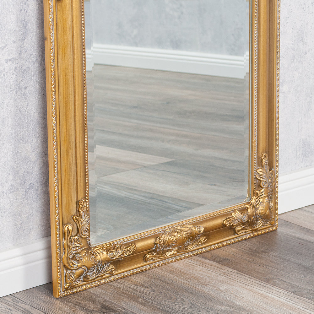 Eleganter Barock-Spiegel BESSA 100x50cm gold-antik Holzrahmen