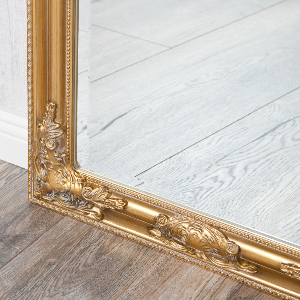 Eleganter Barock-Spiegel BESSA 100x50cm gold-antik Holzrahmen