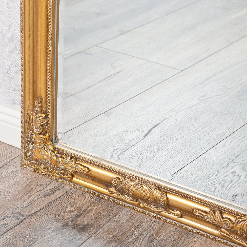 Eleganter Barock Spiegel BESSA 140x50cm gold-antik Holzrahmen