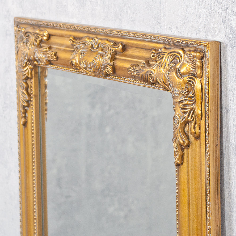 Eleganter Barock Spiegel BESSA 140x50cm gold-antik Holzrahmen