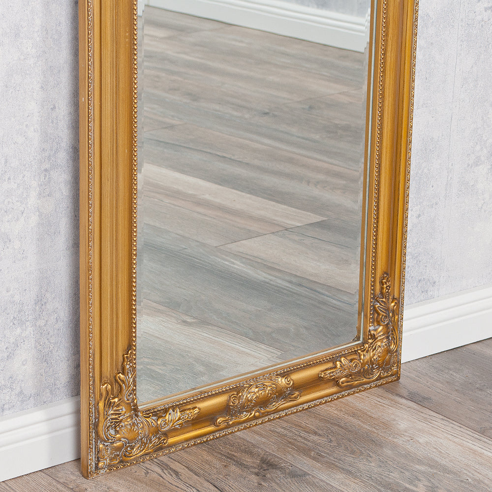 Eleganter Barock Spiegel BESSA 140x50cm gold-antik Holzrahmen