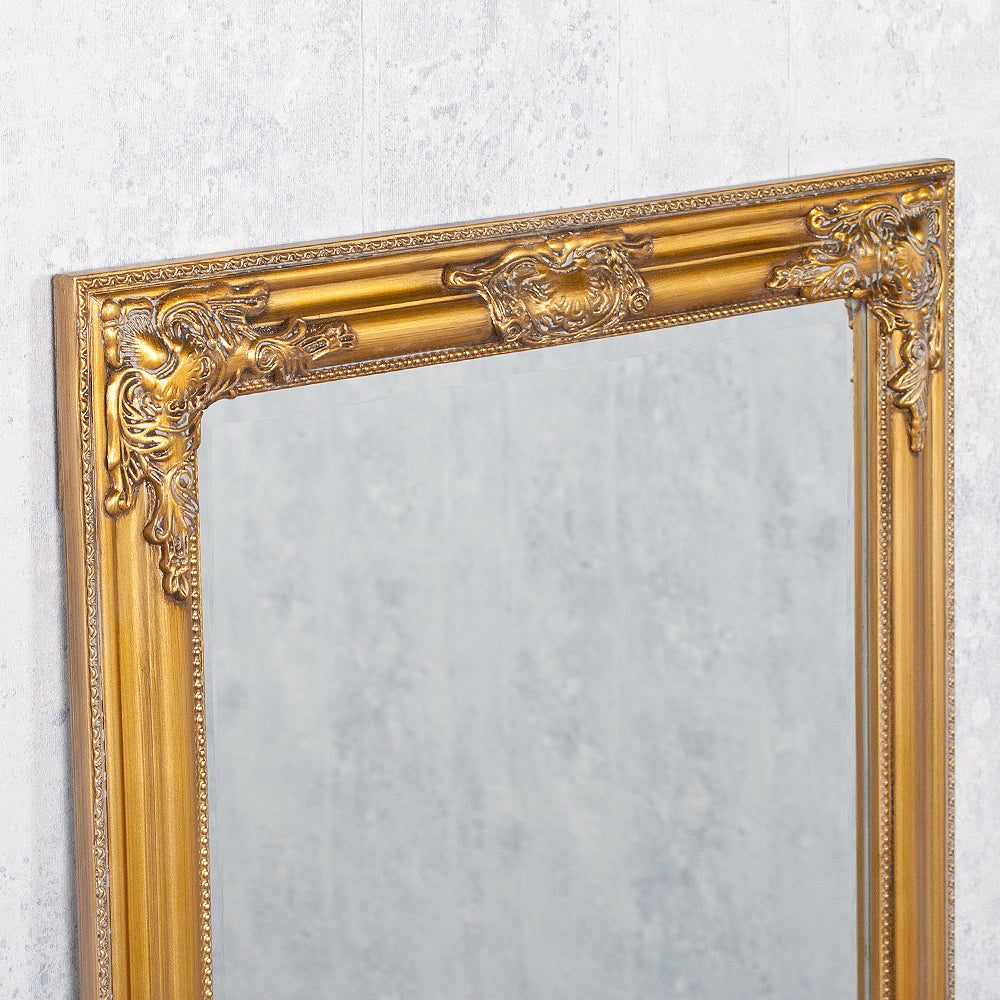 Eleganter Barock Spiegel BESSA 180x60cm gold-antik Holzrahmen