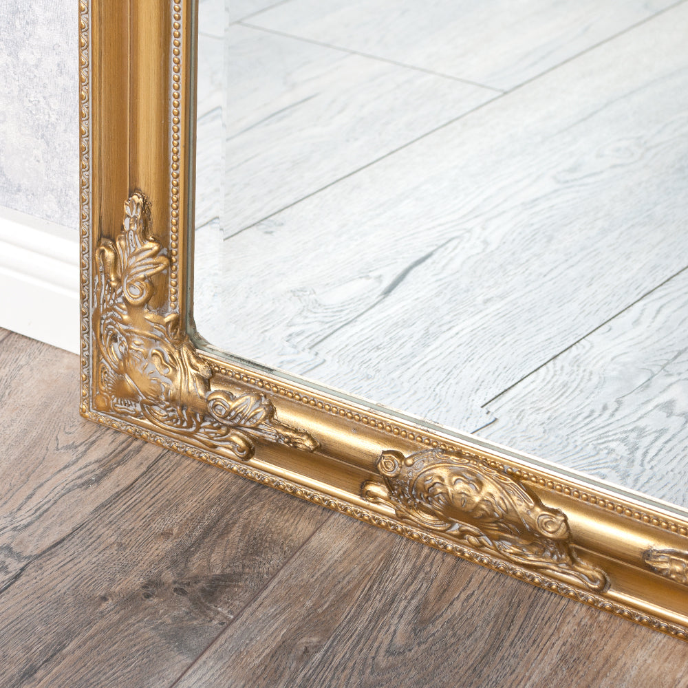 Eleganter Barock Spiegel BESSA 70x50cm gold-antik Holzrahmen