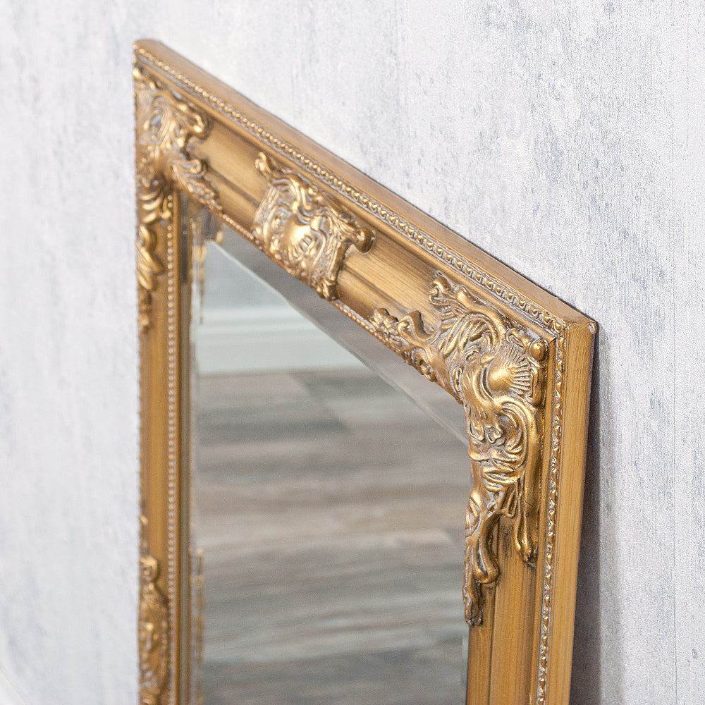 Eleganter Barock Spiegel BESSA 70x50cm gold-antik Holzrahmen