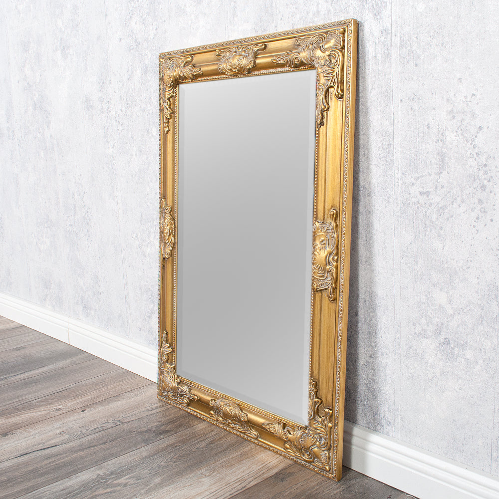 Eleganter Barock Spiegel BESSA 70x50cm gold-antik Holzrahmen