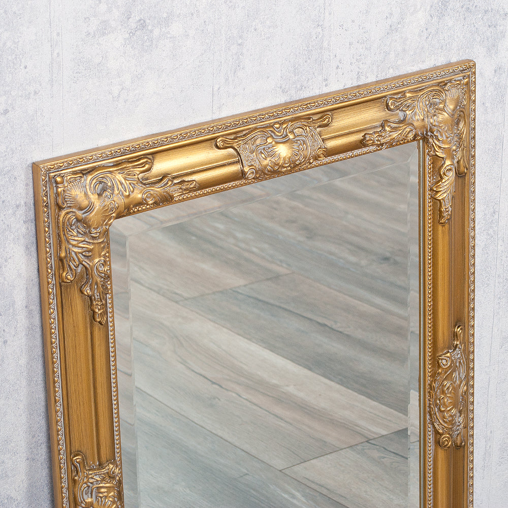 Eleganter Barock Spiegel BESSA 70x50cm gold-antik Holzrahmen