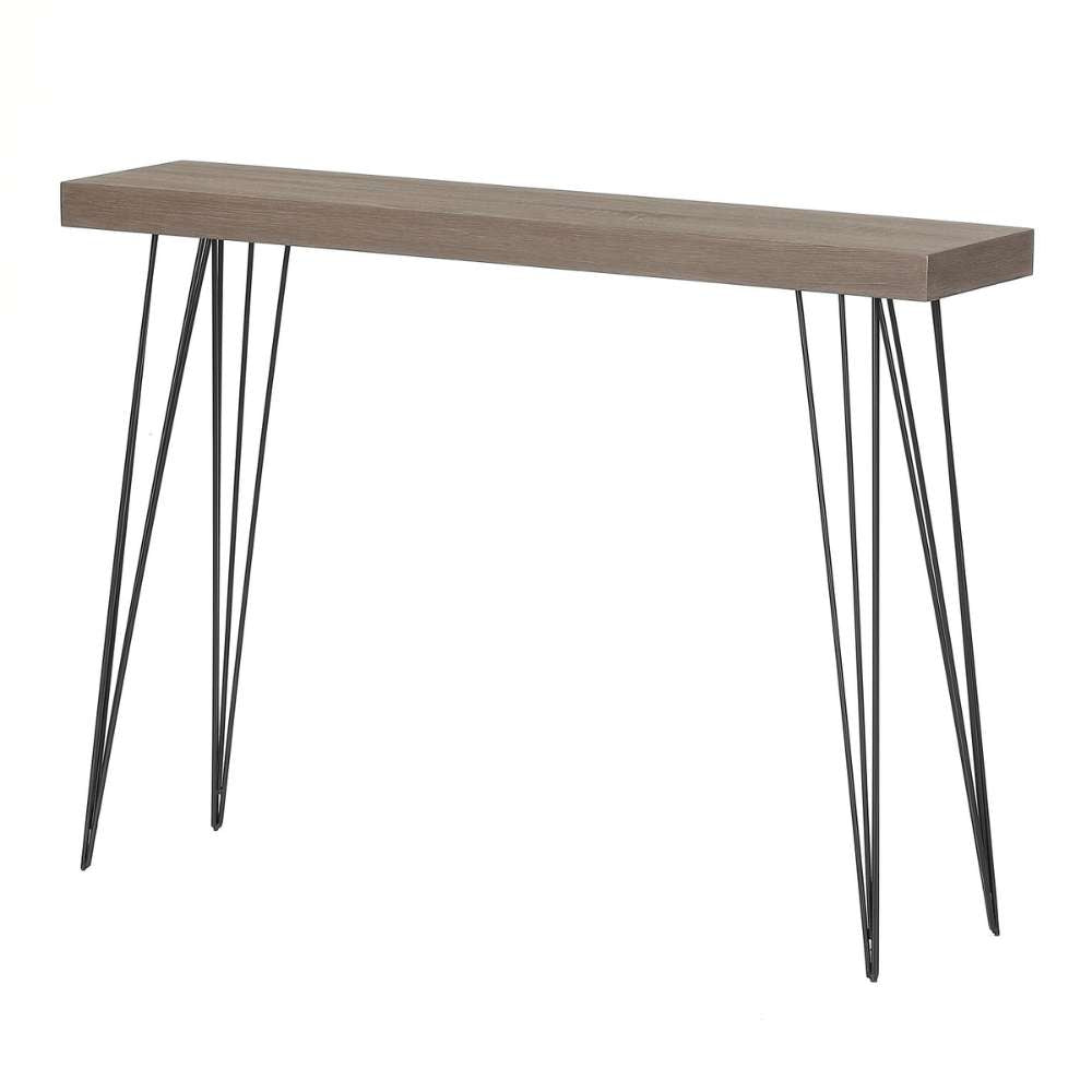 Design Konsole GRIGIO 110cm hellgrau Eichen-Optik Metallgestell