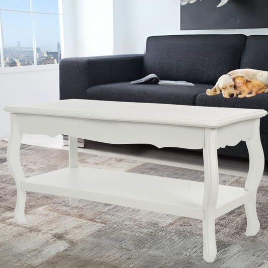 Romantischer Couchtisch BAHAR 88cm weiss Landhaus