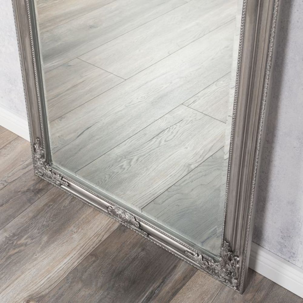 Eleganter Barock Spiegel BESSA 70x50cm silber-antik Holzrahmen