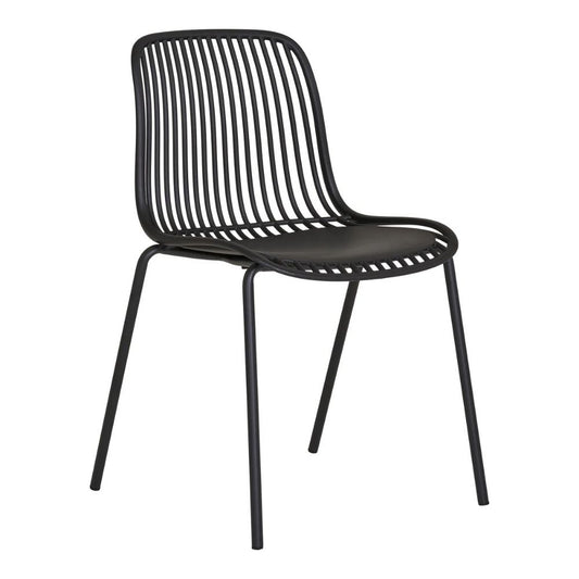 2er-Set Stuhl FUERTE natural schwarz wetterfest Aluminium Rattan