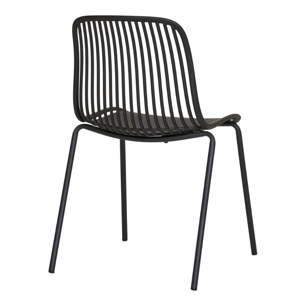 2er-Set Stuhl FUERTE natural schwarz wetterfest Aluminium Rattan