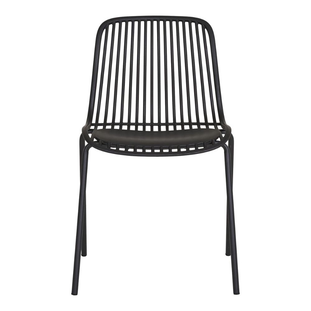 2er-Set Stuhl FUERTE natural schwarz wetterfest Aluminium Rattan