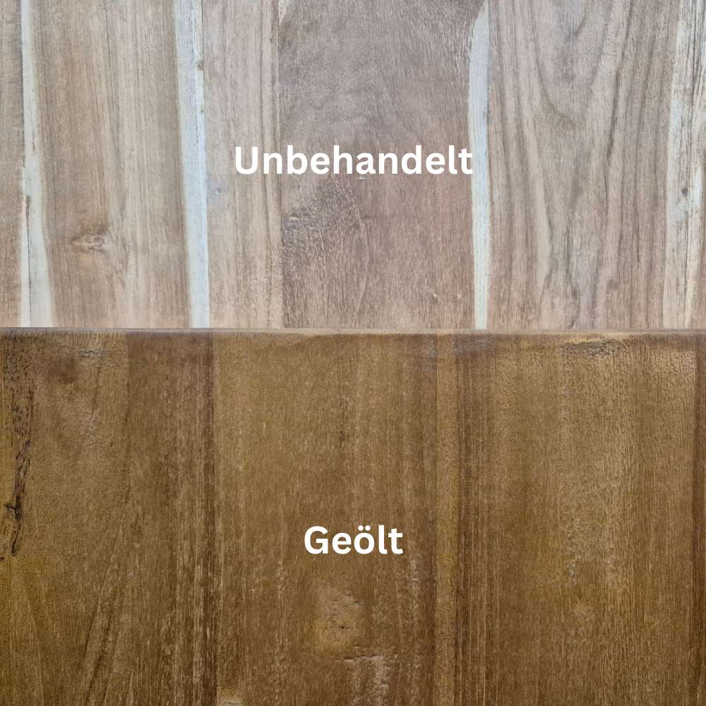 Teak Esstischplatte LIVE EDGE Baumkante - verschiedene Größen