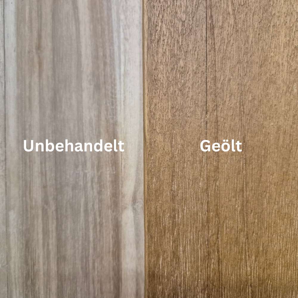 Teak Esstischplatte LIVE EDGE Baumkante - verschiedene Größen