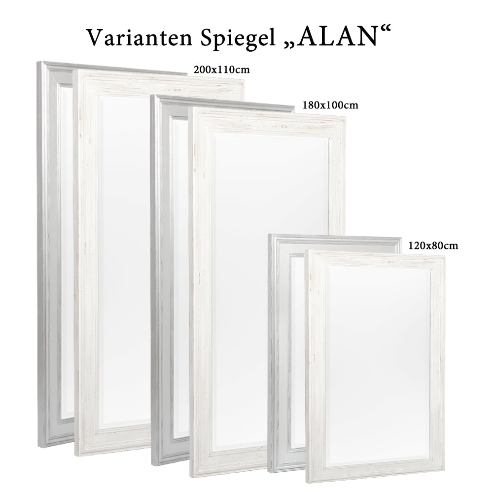 Spiegel ALAN Antik-Silber ca. 180x100cm