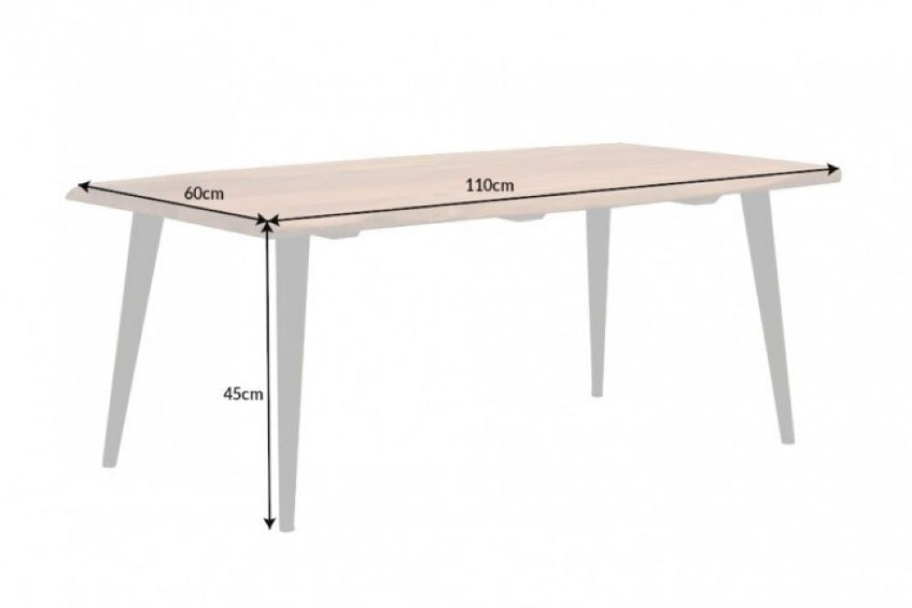 Industrie-Design Couchtisch RANIC ca.110cm Akazie Baumkante